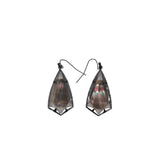 KENDRA SCOTT IRIDESCENT DANGLE EARRINGS GUNMETAL