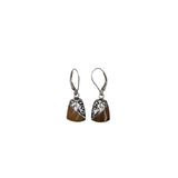 .925 DANGLE EARRINGS SILVER BROWN