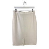 ST JOHN KNIT PENCIL DESIGNER SKIRT IVORY MEDIUM