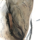 RET$84 CANVAS/COWHIDE TOTE HANDBAG TAN BEIGE 13”x12”x3”