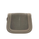 VIVO RET$440 SADDLE CROSSBODY HANDBAG SHAGREEN BEIGE 10”x6”x3.5”