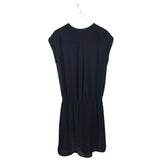 VINCE DRAWSTRING CAP SLEEVE DESIGNER DRESS BLACK SMALL