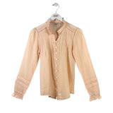 FAHERTY RET$158 LONG SLEEVE BLOUSE PEACH XSMALL