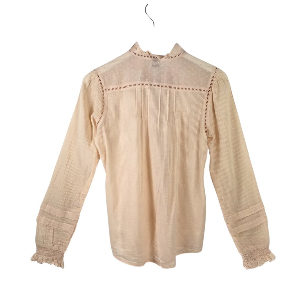 FAHERTY RET$158 LONG SLEEVE BLOUSE PEACH XSMALL