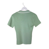 ANTONIO MELANI NWT$69 KNIT POLO SHORT SLEEVE TOP MINT WHITE MEDIUM