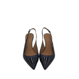 TORY BURCH RET$378 POINTY CAP TOE SLINGBACK DESIGNER SHOES NAVY BLACK 10M