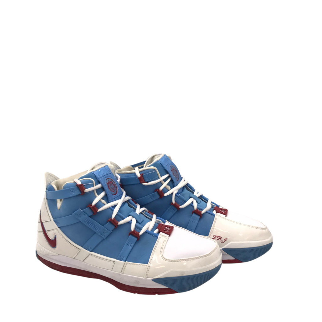 NIKE LEBRON 3 OILERS MEN SHOE BLUE RED 11.5