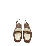 SAM EDELMAN RET$150 PATENT LOAFER SLINGBACK SHOES TAN WHITE 10M