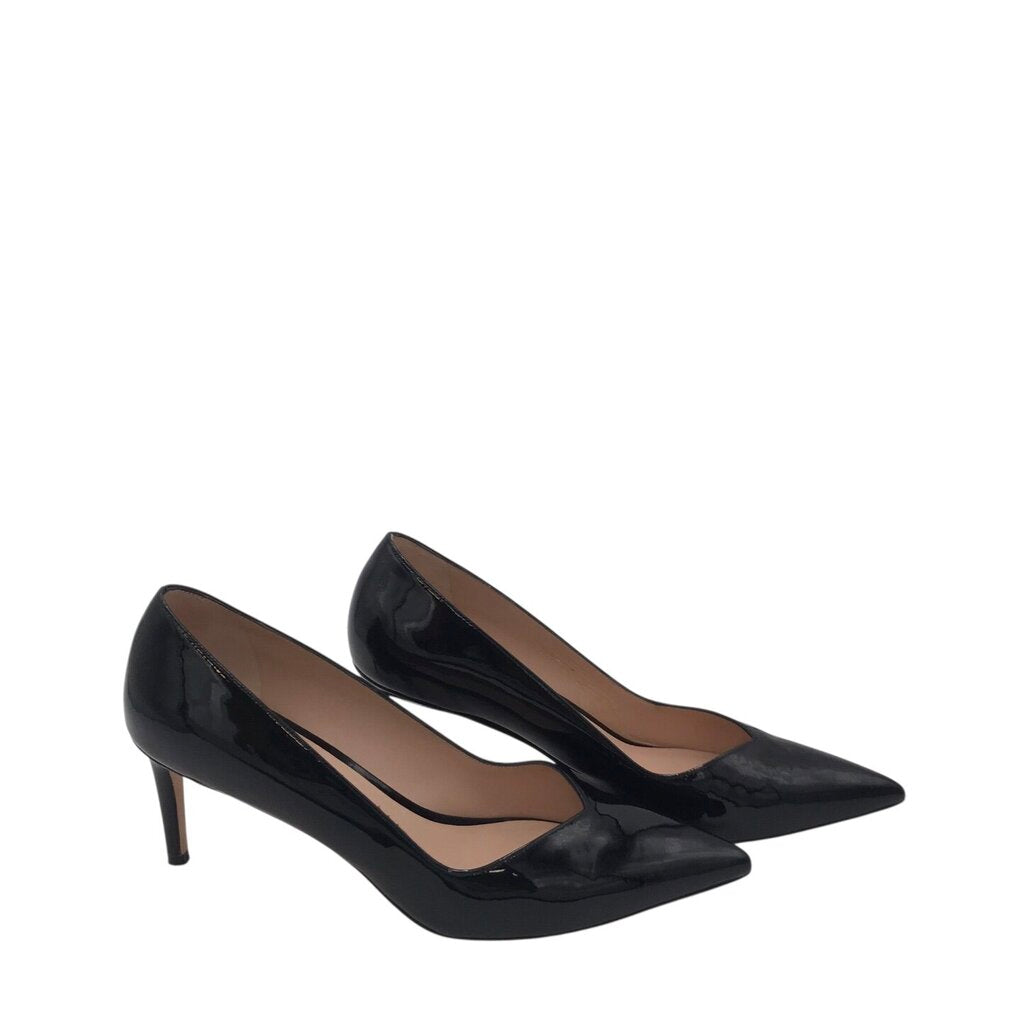 STUART WEITZMAN PATENT PUMP DESIGNER SHOES BLACK 8