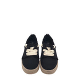 TOMS LACE-UP ESPADRILLE SHOES BLACK CREAM 8