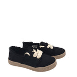 TOMS LACE-UP ESPADRILLE SHOES BLACK CREAM 8