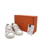 HERMES AVANTAGE LOW TOP SNEAKERS LUXE SHOES WHITE/ORANGE 37
