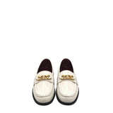 VALENTINO V-LOGO CHAIN LOAFERS LUXE SHOES WHITE 36.5