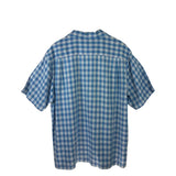 TOMMY BAHAMA SILK SHORT SLEEVE MEN SHIRT BLUE LARGE