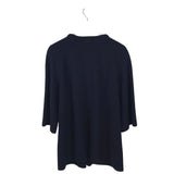ST JOHN COLLECTION KNIT 3/4 SLEEVE BOW DESIGNER CARDIGAN BLACK 10