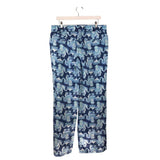 LILLY PULITZER LINEN WIDE LEG DESIGNER PANT BLUE LARGE