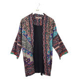 SOFT SURROUNDINGS QUILTED PRINT LONG SLEEVE CARDIGAN MULTI LARGE