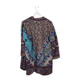 SOFT SURROUNDINGS QUILTED PRINT LONG SLEEVE CARDIGAN MULTI LARGE