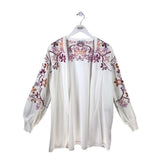 CHICO'S NWT EMBROIDERED EYELET LONG SLEEVE CARDIGAN WHITE MULTI 2