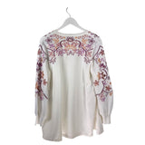 CHICO'S NWT EMBROIDERED EYELET LONG SLEEVE CARDIGAN WHITE MULTI 2