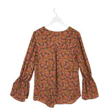 CABI LONG SLEEVE TOP BROWN PINK MEDIUM