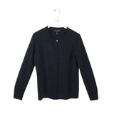 ST JOHN WOOL LONG SLEEVE DESIGNER CARDIGAN BLACK MEDIUM