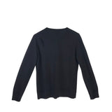 ST JOHN WOOL LONG SLEEVE DESIGNER CARDIGAN BLACK MEDIUM