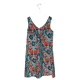 CABI SLEEVELESS MINI DRESS BLUE ORANGE MEDIUM