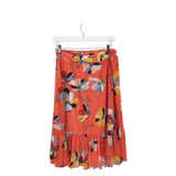 CABI FLORAL WRAP SKIRT CORAL WHITE MEDIUM