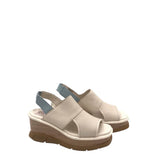 SOREL PLATFORM WEDGE SANDAL SHOES WHITE TAN 5.5