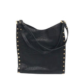 MICHAEL KORS RET$368 STUDDED TOTE HANDBAG BLACK GOLD
