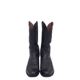LUCCHESE WESTERN EMBROIDERED MEN BOOTS BLACK 10.5