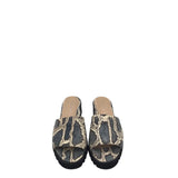 RON WHITE PYTHON SLIDE DESIGNER SHOES CREAM BLUE 38.5