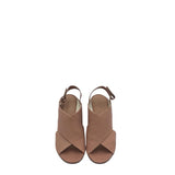 VINCE RET$395 LEATHER BLOCK HEEL DESIGNER SHOES BEIGE BROWN 7.5M