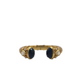 JULIE VOS 24K GOLD PLATED CUFF BRACELET GOLD BLACK