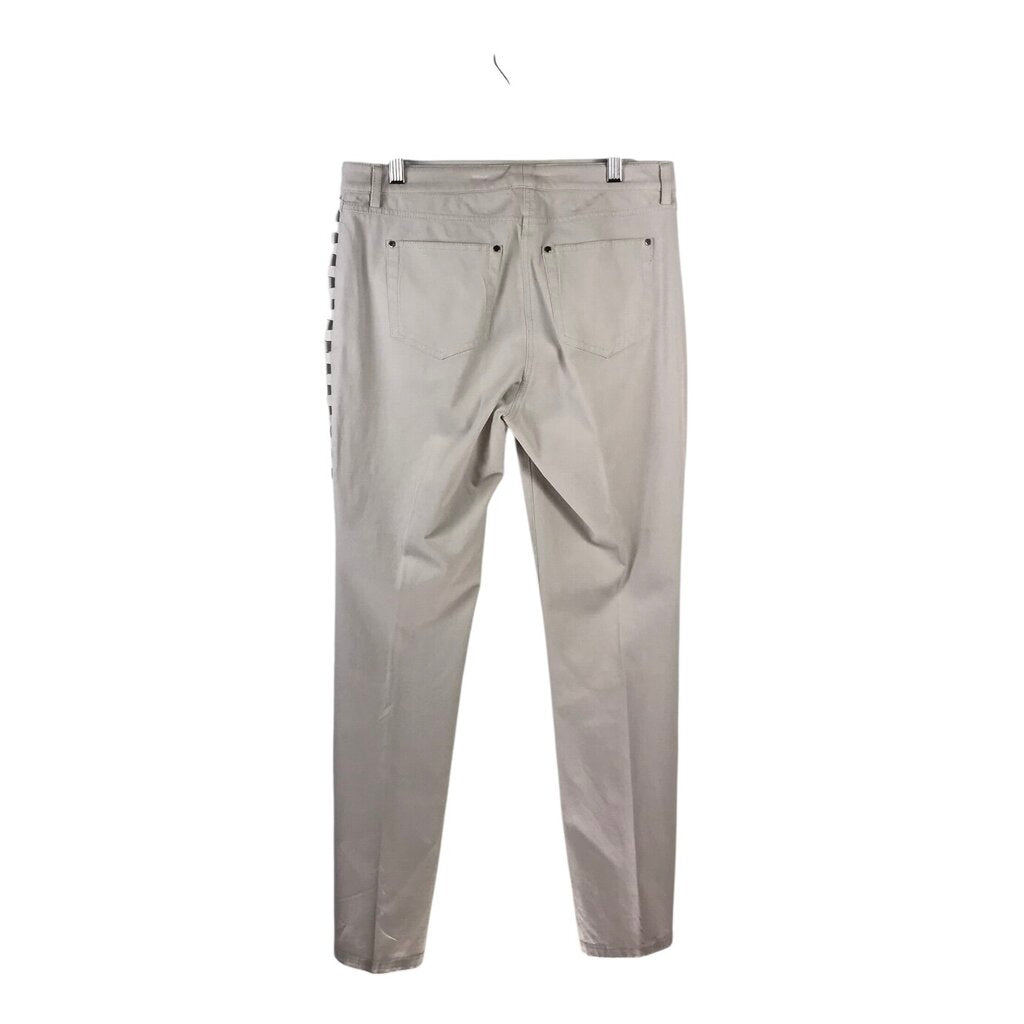 CARLISLE RIBBON TRIM STRAIGHT LEG DESIGNER PANT CREAM 4