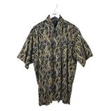 ENRO PRINT SHORT SLEEVE MEN SHIRT BLACK GOLD 1X
