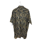 ENRO PRINT SHORT SLEEVE MEN SHIRT BLACK GOLD 1X