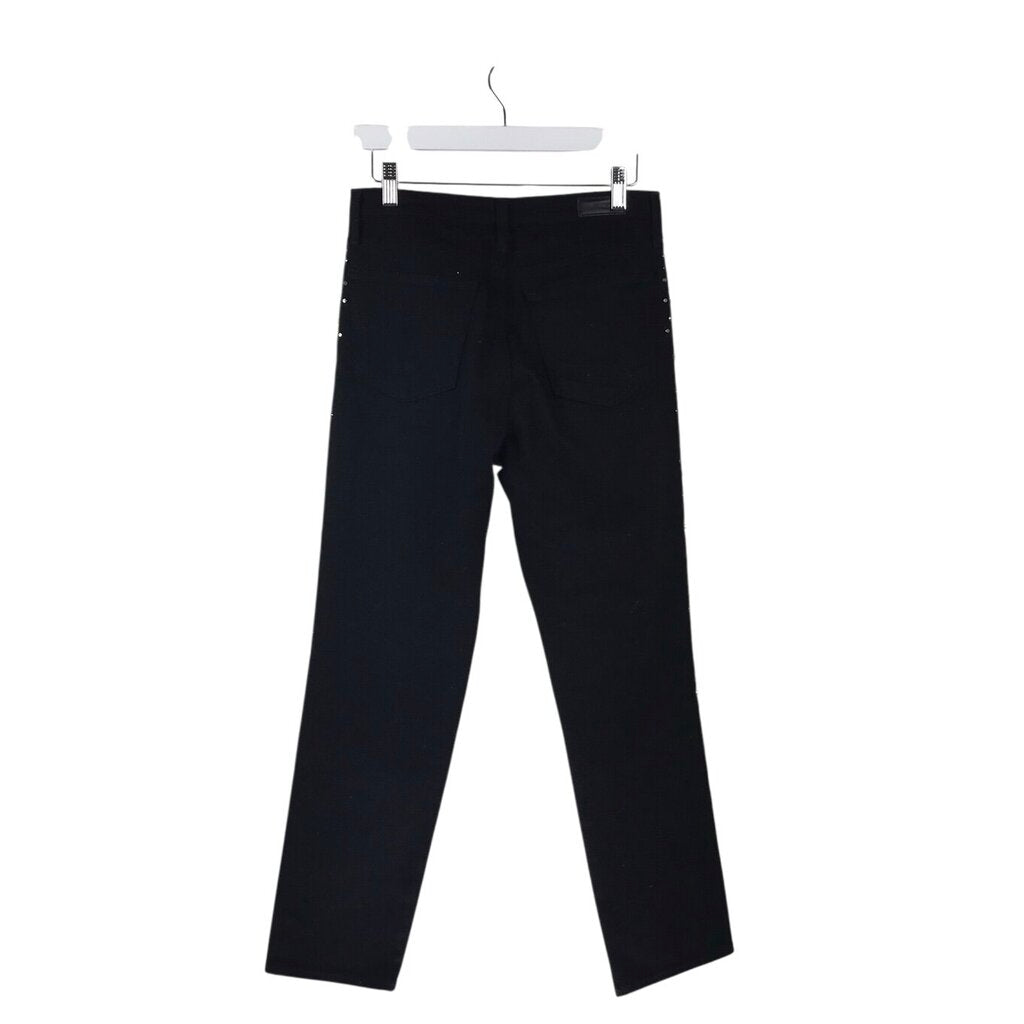 ADRIANO GOLDSCHMIED STUDDED STRAIGHT LEG DESIGNER JEANS BLACK 27R