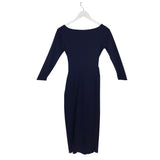 CHIARA BONI 3/4 SLEEVE DESIGNER DRESS NAVY SMALL