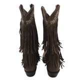 CORRAL WESTERN FRINGE BOOTS BROWN 10