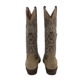 CORRAL WESTERN EMBROIDERED BOOTS BEIGE BROWN 8.5