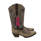 CORRAL WESTERN EMBROIDERED BOOTS BEIGE BROWN 8.5