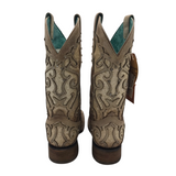 CORRAL WESTERN GLITTER BOOTS CREAM 6.5