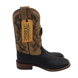 CORRAL OSTRICH WESTERN MEN BOOTS BLACK TAN 9.5