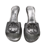 TORY BURCH SLIDES SHOES SILVER 6M