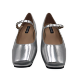 FLAT MARYJANE SHOES SILVER 7