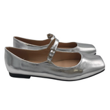 FLAT MARYJANE SHOES SILVER 7