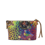 CONSUELA CROSSBODY HANDBAG PURPLE GREEN 5”x9”x2”