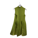TED BAKER PLEATED SLEEVELESS DESIGNER DRESS LIME 8/10